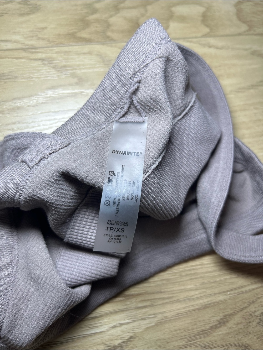 Dynamite Ribbed Crop Tank — Mauve - Picture 3 of 4